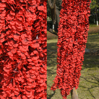 2 tk Wisteria Garland kunstlik siidist lillepuu kodu jaoks Valge pulmaaia kaunistuseks rotangist rippuv seina võltslilled