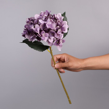 ΝΕΟ Κλαδί λουλουδιών ορτανσίας με ψεύτικα φύλλα μεταξωτά τεχνητά λουλούδια για στολίδια γάμου στο σπίτι