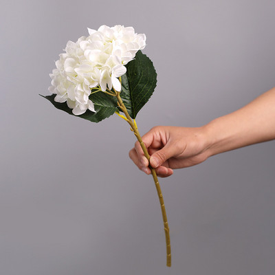 НОВО цвете на хортензия с фалшиви листа копринени изкуствени цветя за домашна сватбена украса флорес