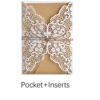 15 komada elegantnih laserski izrezanih vjenčanica Pozivnice za vjenčanje Čestitke Čipkasti džepni pozdrav Prilagodite pozivnice Ispis kartice Dekoracija za zabavu