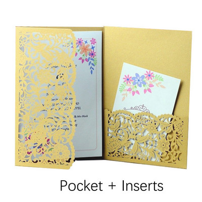 10 tk viinapuu lilledega laserlõigatud pulmakutsed kaardid pruudileitsu koos RSVP-ga pitsist taskuvibudega Kutsete kaardipeo sisekujundus