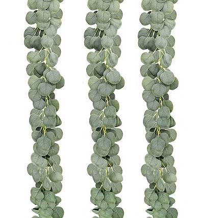 5/3/1 paketi od 6,5 stopa umjetne loze eukaliptusa, vijenac od lažnih biljaka, vijenac od eukaliptusa za vjenčanje, banket, vrt, uređenje doma