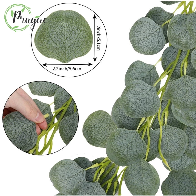 5/3/1 paketi od 6,5 stopa umjetne loze eukaliptusa, vijenac od lažnih biljaka, vijenac od eukaliptusa za vjenčanje, banket, vrt, uređenje doma