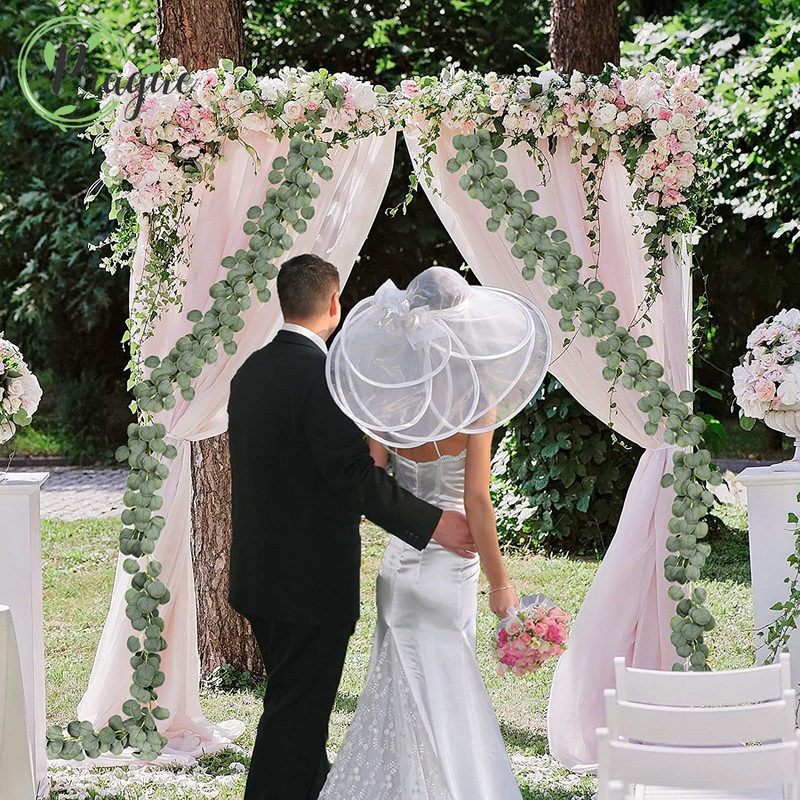 5/3/1 paketi od 6,5 stopa umjetne loze eukaliptusa, vijenac od lažnih biljaka, vijenac od eukaliptusa za vjenčanje, banket, vrt, uređenje doma