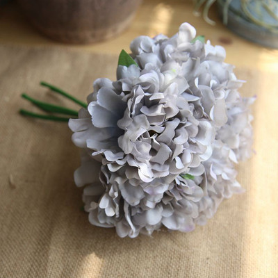 5tk valgest kunstsiidist pojengist suurte lillede pea pulmade kaunistamiseks võltslillede kimp kodu dekoratiivseks kunstlilleks