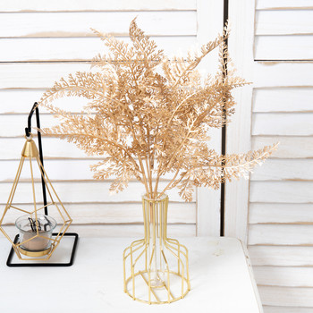 Τεχνητά φυτά Χρυσά ψεύτικα λουλούδια Πλαστικό γρασίδι Ρύθμιση γάμου Φύλλα Φθινοπωρινά είδη για πάρτι σπιτιού Χριστουγεννιάτικα στολίδια