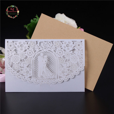 5 komplekti 12x18 cm pruudi ja peigmehe laserlõikega kutsekaardid vintage lilledega kutsekaardid aastapäeva pulmapeotarbed