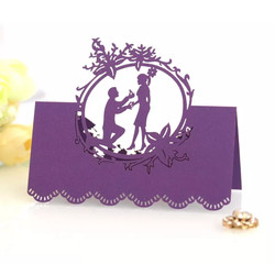 Luksuslik õõnsast pärlipaberist laserlõigatud pulmakoht nimekaartide tabeli numbrikaardid pruudi ja peigmehega