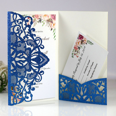 10 tk Säravast paberist pulmakutsete kaart RSVP-kaartidega Isikupärastatud Mariage'i sünnipäeva ristimispeo kaunistustarbed