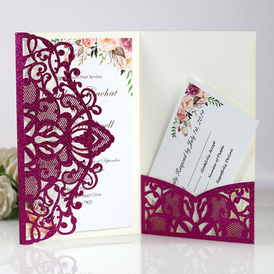 10 tk Säravast paberist pulmakutsete kaart RSVP-kaartidega Isikupärastatud Mariage'i sünnipäeva ristimispeo kaunistustarbed