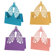 50 tk Mitmevärviline paabulinnumustriga tabeli nimi Külaliste kohakaardid Laserlõikega teenetekaunistus Pulmatarbed Istekaunistus