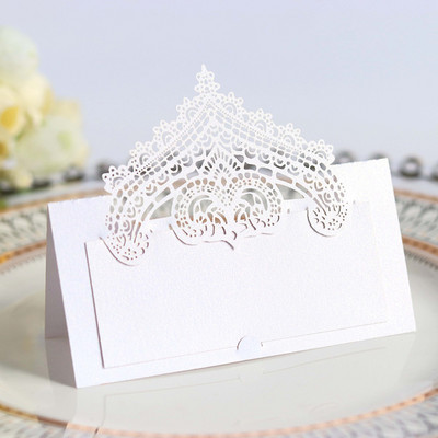 50 τμχ Τραπέζι κομμένο με λέιζερ Όνομα Θέση Κάρτες Μήνυμα Ρύθμιση Κάρτα Γάμου Γενέθλια Βάπτιση Μπομπονιέρα Βάπτισης Τραπέζι Διακόσμηση δείπνου