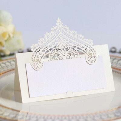 50 τμχ Τραπέζι κομμένο με λέιζερ Όνομα Θέση Κάρτες Μήνυμα Ρύθμιση Κάρτα Γάμου Γενέθλια Βάπτιση Μπομπονιέρα Βάπτισης Τραπέζι Διακόσμηση δείπνου