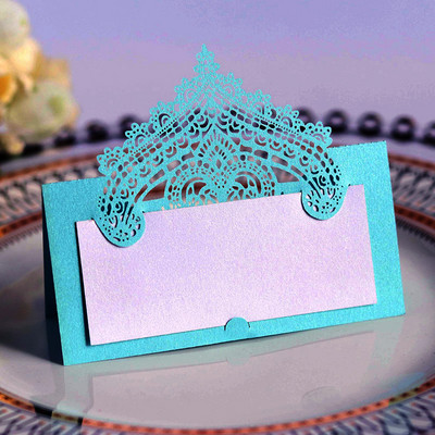 50 τμχ Τραπέζι κομμένο με λέιζερ Όνομα Θέση Κάρτες Μήνυμα Ρύθμιση Κάρτα Γάμου Γενέθλια Βάπτιση Μπομπονιέρα Βάπτισης Τραπέζι Διακόσμηση δείπνου