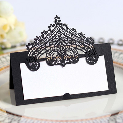 50 τμχ Τραπέζι κομμένο με λέιζερ Όνομα Θέση Κάρτες Μήνυμα Ρύθμιση Κάρτα Γάμου Γενέθλια Βάπτιση Μπομπονιέρα Βάπτισης Τραπέζι Διακόσμηση δείπνου