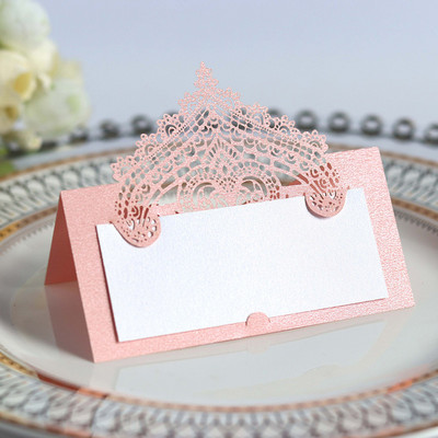 50 τμχ Τραπέζι κομμένο με λέιζερ Όνομα Θέση Κάρτες Μήνυμα Ρύθμιση Κάρτα Γάμου Γενέθλια Βάπτιση Μπομπονιέρα Βάπτισης Τραπέζι Διακόσμηση δείπνου