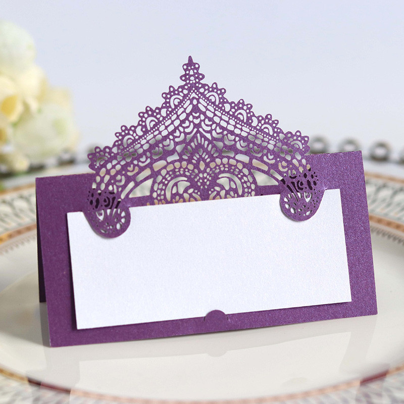 50 τμχ Τραπέζι κομμένο με λέιζερ Όνομα Θέση Κάρτες Μήνυμα Ρύθμιση Κάρτα Γάμου Γενέθλια Βάπτιση Μπομπονιέρα Βάπτισης Τραπέζι Διακόσμηση δείπνου