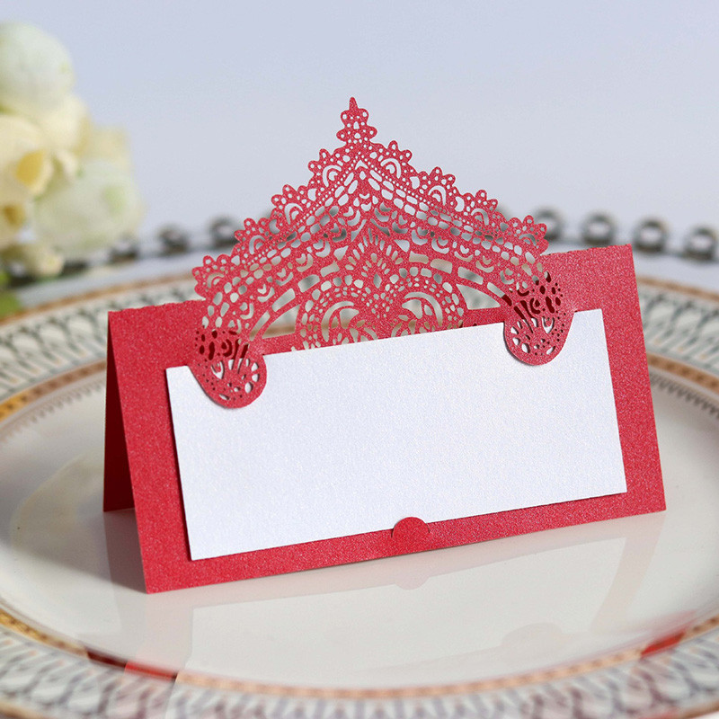 50 τμχ Τραπέζι κομμένο με λέιζερ Όνομα Θέση Κάρτες Μήνυμα Ρύθμιση Κάρτα Γάμου Γενέθλια Βάπτιση Μπομπονιέρα Βάπτισης Τραπέζι Διακόσμηση δείπνου