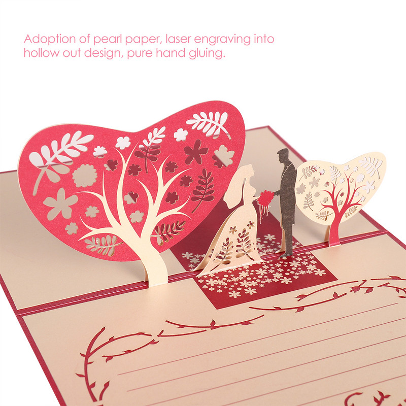 UNOMORi loominguline 3D-tervituskingitus pruudi ja peigmehe disainiga pulmadeks