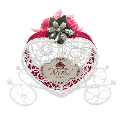 Südamekujuline vankrihoidja kinkekarbid valge rauast kommikarbi õõnes ümbris pulmade jõulupeo sisustustarbed