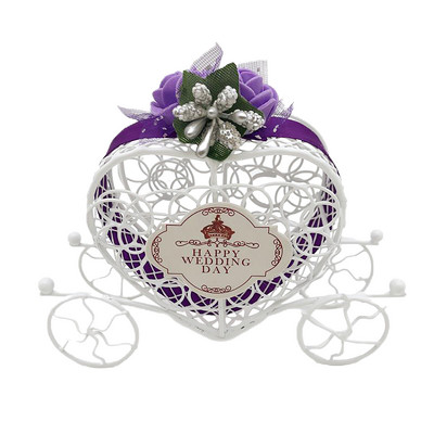 Südamekujuline vankrihoidja kinkekarbid valge rauast kommikarbi õõnes ümbris pulmade jõulupeo sisustustarbed