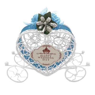 Südamekujuline vankrihoidja kinkekarbid valge rauast kommikarbi õõnes ümbris pulmade jõulupeo sisustustarbed