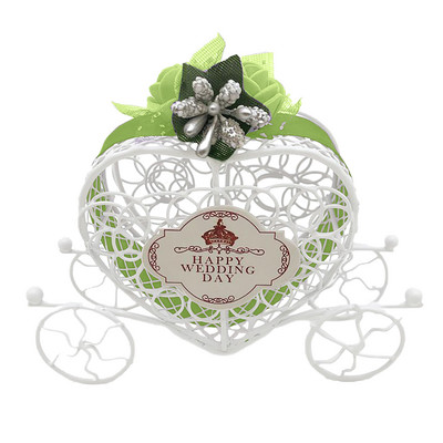 Südamekujuline vankrihoidja kinkekarbid valge rauast kommikarbi õõnes ümbris pulmade jõulupeo sisustustarbed