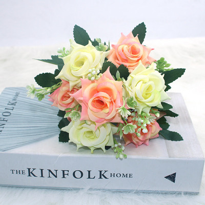 1 μπουκέτο καμέλια Τεχνητά λουλούδια παιώνιας τριαντάφυλλο Μετάξι ψεύτικα λουλούδια γάμου λουλούδια DIY Διακόσμηση για πάρτι στον κήπο του σπιτιού