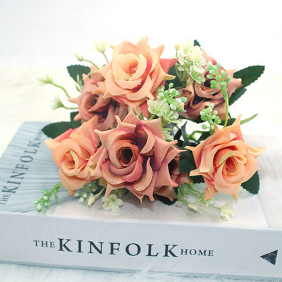 1 μπουκέτο καμέλια Τεχνητά λουλούδια παιώνιας τριαντάφυλλο Μετάξι ψεύτικα λουλούδια γάμου λουλούδια DIY Διακόσμηση για πάρτι στον κήπο του σπιτιού