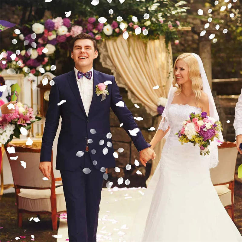 500/1000 tk valged roosi kroonlehed kunstlik romantiline siidist roosi lille kroonleht, soosimine, lauakaunistused, pulmakaunistused