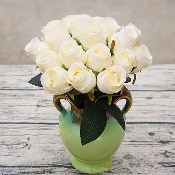 18 τμχ/παρτίδα Τριαντάφυλλο Τεχνητά Λουλούδια Γαμήλια ανθοδέσμη Μεταξωτό Τριαντάφυλλο Λουλούδι για Διακόσμηση πάρτι σπιτιού Ψεύτικα λουλούδια Χριστουγεννιάτικα λουλούδια