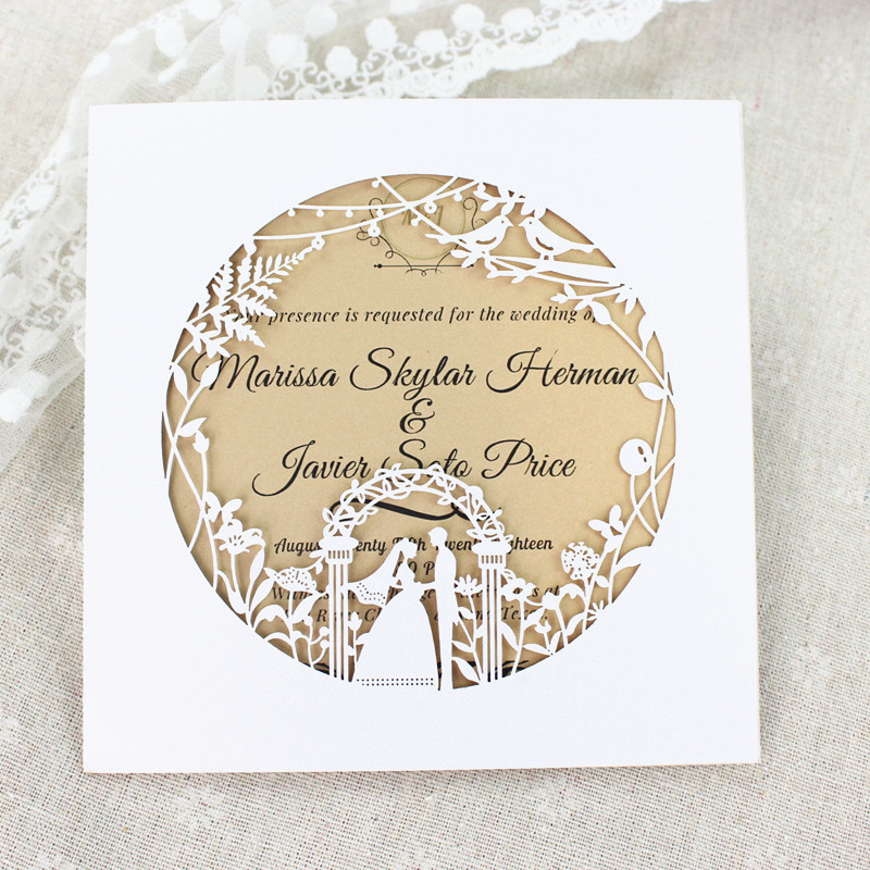 10*PCS Προσκλητήριο Γάμου Φάκελοι Δώρα Καλεσμένοι Hollow Δημιουργικό Μοτίβο κάρτας γενεθλίων Προσαρμοσμένες κάρτες Φάκελοι Διακόσμηση γάμου