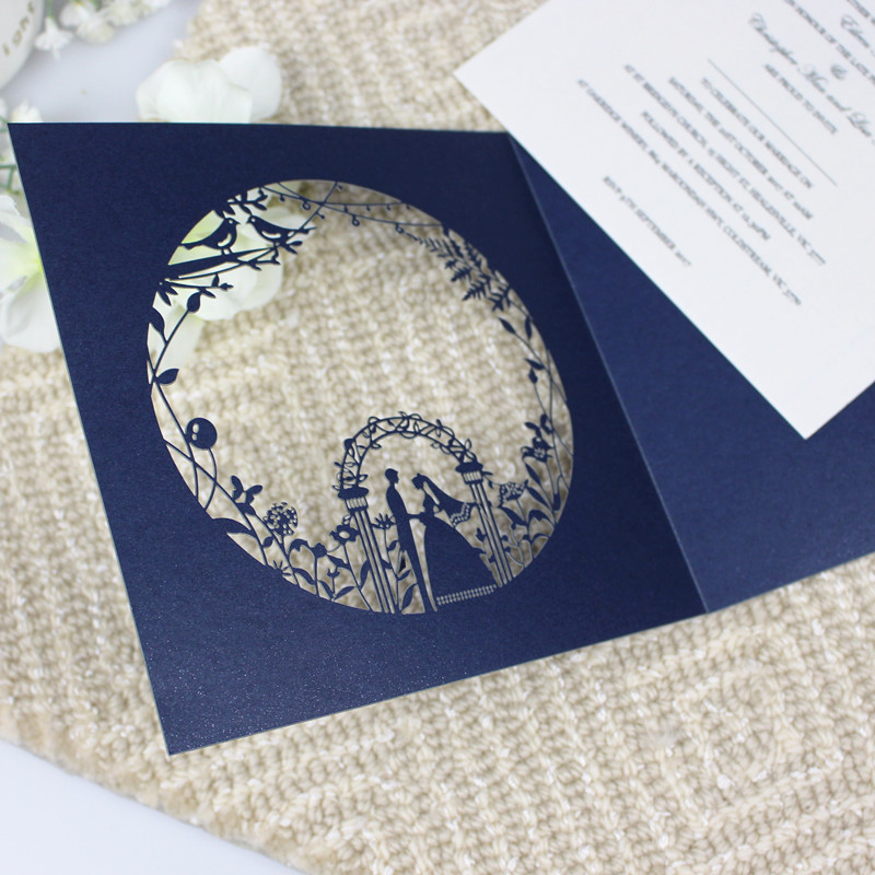 10*PCS Προσκλητήριο Γάμου Φάκελοι Δώρα Καλεσμένοι Hollow Δημιουργικό Μοτίβο κάρτας γενεθλίων Προσαρμοσμένες κάρτες Φάκελοι Διακόσμηση γάμου