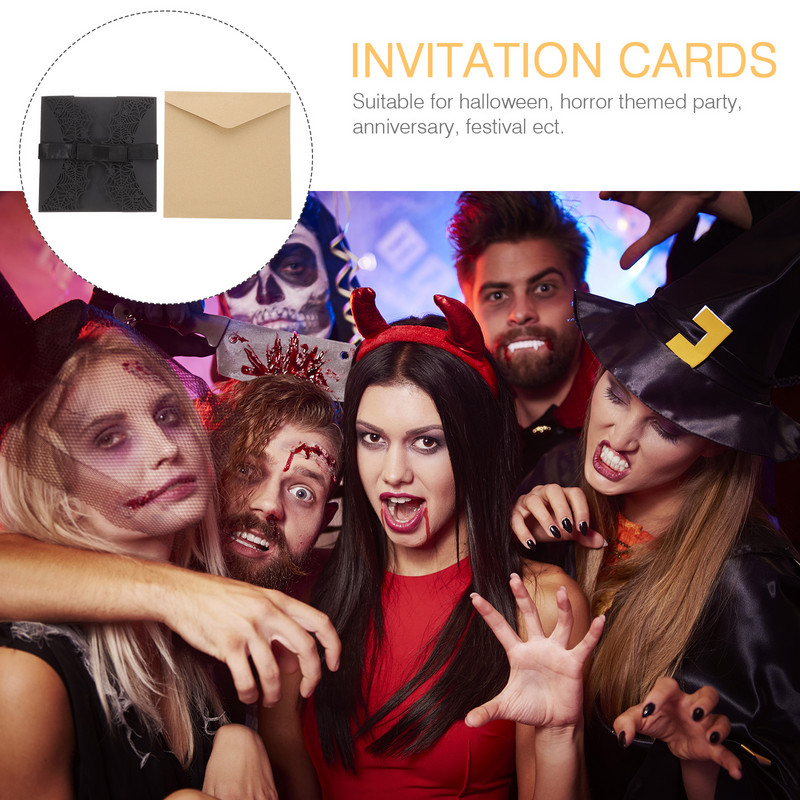 Kutse Halloweeni Kutsed Pidu Bowknotcut Püha pulm Sünnipäevaõudus Ämblikuvõrk Ämblikuvõrgu õõnsad komplektid kutsub duši alla beebi