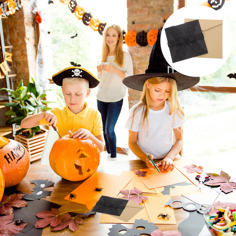 Kutse Halloweeni Kutsed Pidu Bowknotcut Püha pulm Sünnipäevaõudus Ämblikuvõrk Ämblikuvõrgu õõnsad komplektid kutsub duši alla beebi