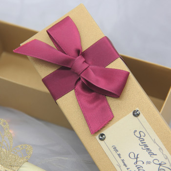 Εκτύπωση προσαρμοσμένων προσκλητηρίων Laser Cut σαμπάνια Gold glitter Προσκλητήρια γάμου Χειροποίητες DIY κάρτες γάμου με εξωτερικό κουτί