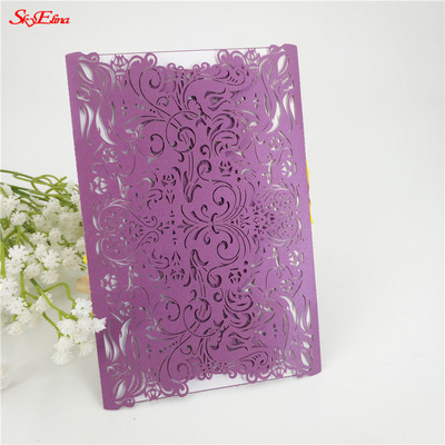 30 tk/partii Klassikaline laserlõigatud pulmakutsekaart Elegantne tühja siselehega kutsekaas peotarbed 5Z-SH073-30