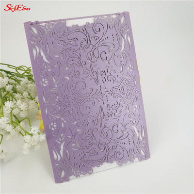 30 tk/partii Klassikaline laserlõigatud pulmakutsekaart Elegantne tühja siselehega kutsekaas peotarbed 5Z-SH073-30