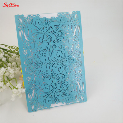 30 tk/partii Klassikaline laserlõigatud pulmakutsekaart Elegantne tühja siselehega kutsekaas peotarbed 5Z-SH073-30