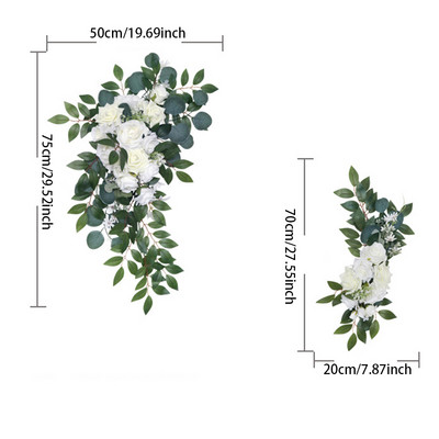 Kunstlikud valged lilled Pulmakaare Taustadekoor Lillesein Ukse Lävi Lilled Pärg Elutoa Peo Ripats Garland