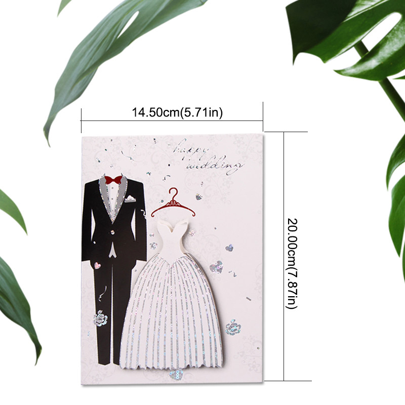 6 komplekti/partii Elegantsed pulmakutsed Lääne peigmehe ja pruudi disainiga pulmakutsekaardid ümbrikutega peotarvikud