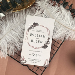 Jednostrani linijski uzorak Pozivnice za vjenčanje Personalizirane prilagođene pozivnice za svatove Casamento Party Supply