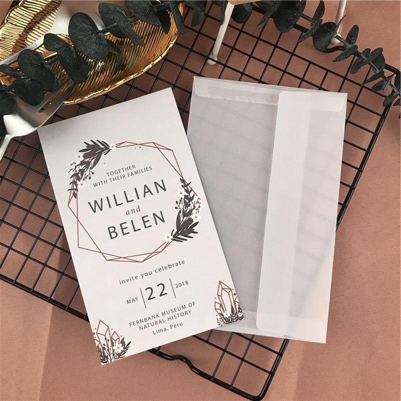 Jednostrani linijski uzorak Pozivnice za vjenčanje Personalizirane prilagođene pozivnice za svatove Casamento Party Supply