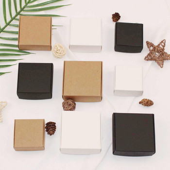 10 τμχ Κουτιά δώρου DIY Kraft DIY Μικρό κουτί σαπουνιού από χαρτί λευκό/καφέ/μαύρο κουτί από χαρτόνι Kraft Mini κοσμήματα Συσκευασία χαρτοκιβώτιο