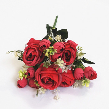 1 πακέτο μπουκέτα από μετάξι παιώνια διακοσμητικά σπιτιού αξεσουάρ λεύκωμα γάμου ψεύτικα φυτά φούντα DIY τεχνητά τριαντάφυλλα