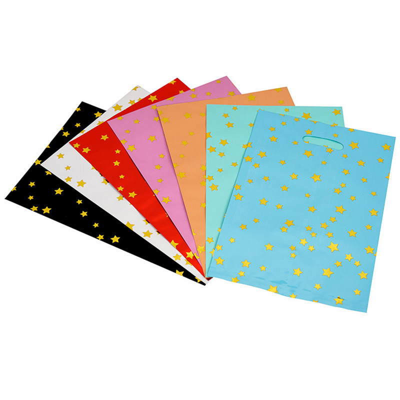 10 vnt spalvingo aukso aliuminio dovanų maišelis Little Stars saldainių užkandžių sausainių pakavimo krepšys gimtadienio vestuvių vakarėliui