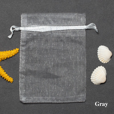 50 vnt. / partijos Baltos organzos raištelių maišeliai 7x9 cm papuošalų dovanų pakuotės maišeliai verpalų maišelis Kalėdų/vestuvių palinkėjimai ir dovanos 5Z