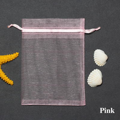 50 vnt. / partijos Baltos organzos raištelių maišeliai 7x9 cm papuošalų dovanų pakuotės maišeliai verpalų maišelis Kalėdų/vestuvių palinkėjimai ir dovanos 5Z