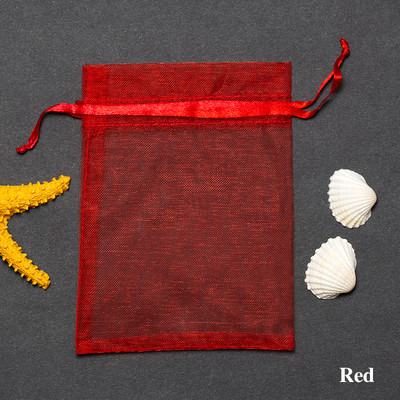 50 vnt. / partijos Baltos organzos raištelių maišeliai 7x9 cm papuošalų dovanų pakuotės maišeliai verpalų maišelis Kalėdų/vestuvių palinkėjimai ir dovanos 5Z