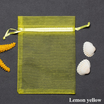 50 vnt. / partijos Baltos organzos raištelių maišeliai 7x9 cm papuošalų dovanų pakuotės maišeliai verpalų maišelis Kalėdų/vestuvių palinkėjimai ir dovanos 5Z